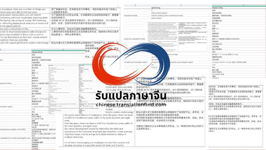 ตัวอย่างงานแปลเอกสารราชการภาษาจีน